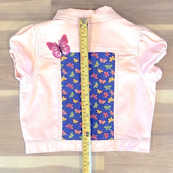 OOAK Pink Puff Sleeve Jacket with butterflies. Size 9 - Picture 8 of 9
